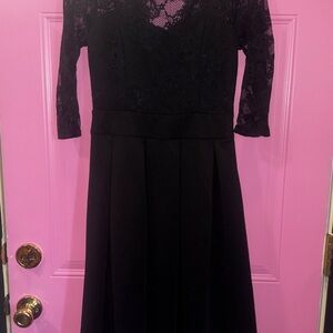 Miusol Elegant Black Lace‎ Long Sleeve 3/4 Dress